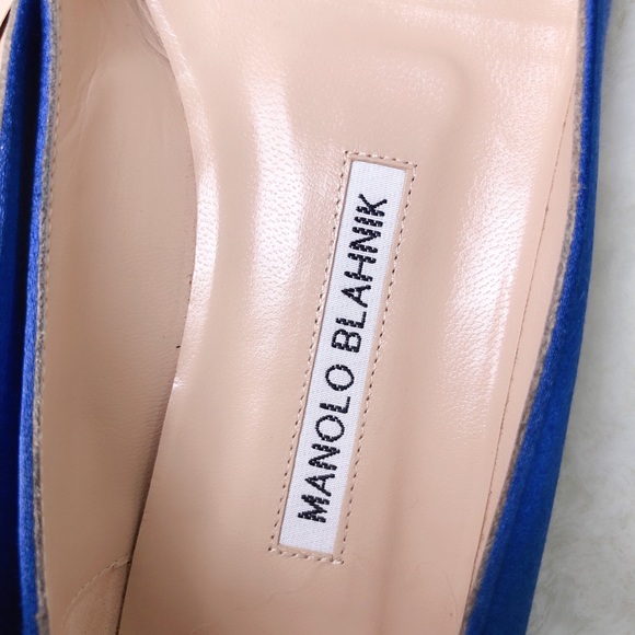 ❤️SOLD❤️Manolo Blahnik hangisi flats royal blue 35 - Picture 7 of 8